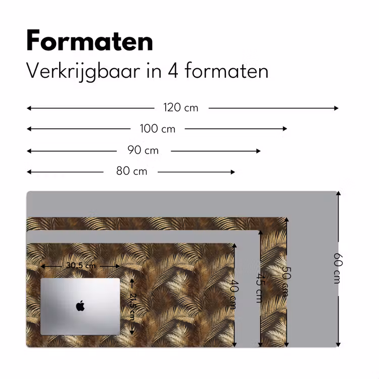 Tropisch - Bladeren - Goud Muismat XXL klein 681 -sfeer5