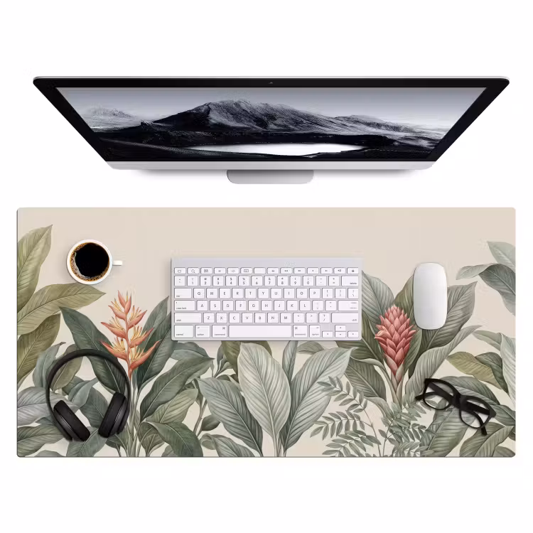 Tropisch - Planten - Modern - Groen Muismat XXL klein -3d