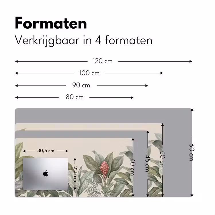 Tropisch - Planten - Modern - Groen Muismat XXL klein -sfeer5
