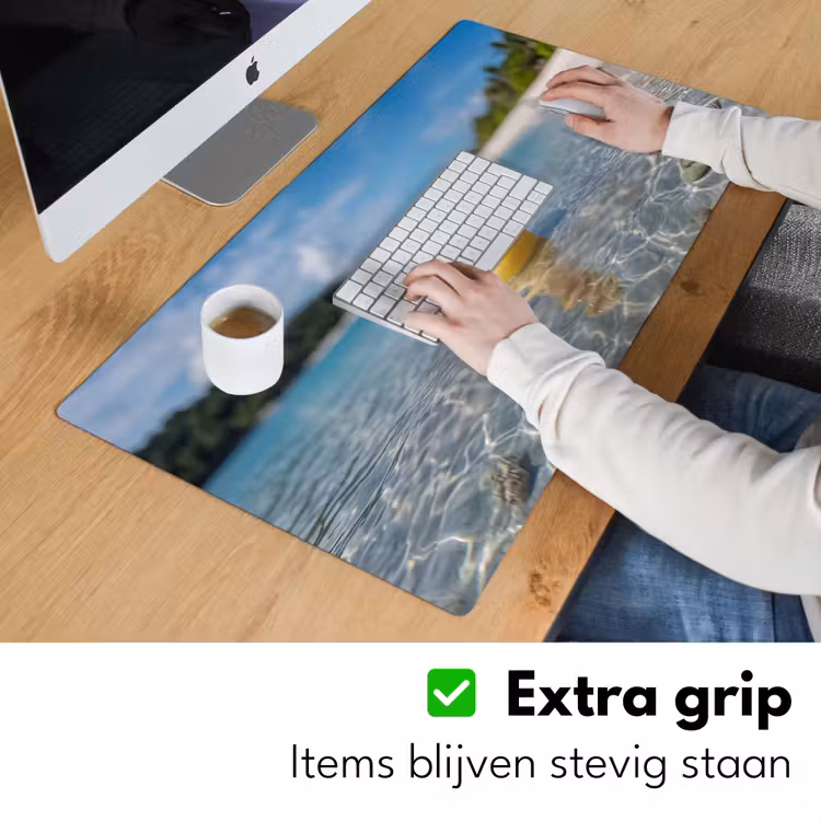 Tropisch - Badeend - geel Muismat XXL klein -sfeer3