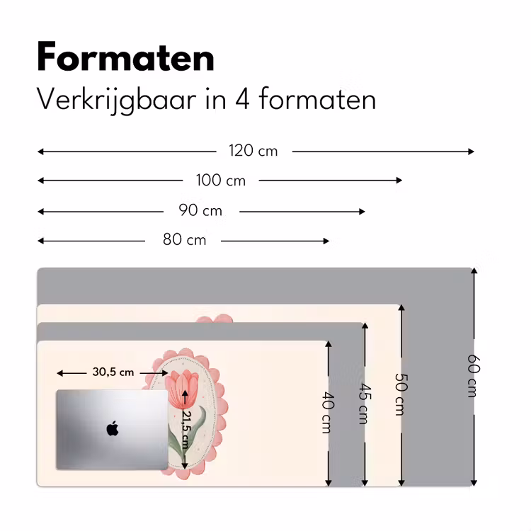 Tulp - Lijst - Ovaal - Illustratie Muismat XXL klein -sfeer5