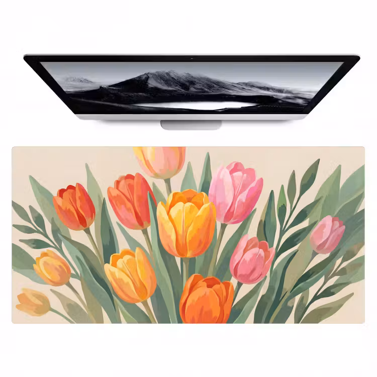 Tulpen - Abstract - Kleurrijk Muismat XXL klein -zzz3d