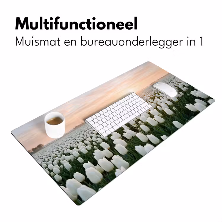 Tulpen - Landschap - Wit Muismat XXL klein -sfeer4