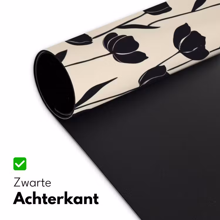 Tulpen - Patroon - Zwart Muismat XXL klein 681 -sfeer2
