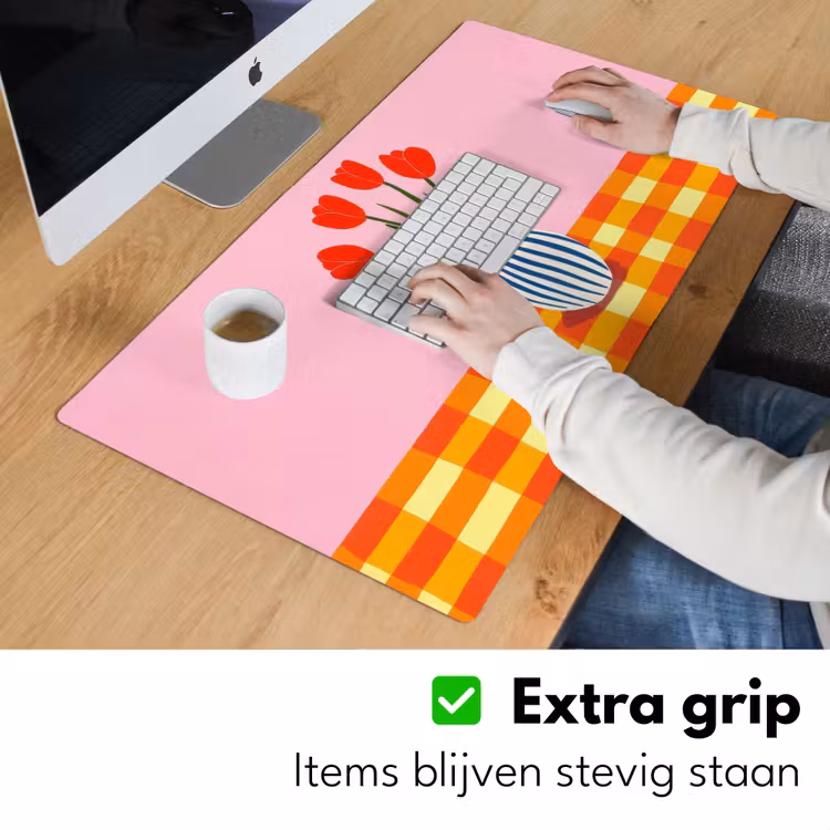 Tulpen - Roze - Vaas Muismat XXL klein -sfeer3
