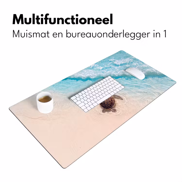 Schildpad - Helder water - Strand - Dieren - Natuur Muismat XXL klein -sfeer4