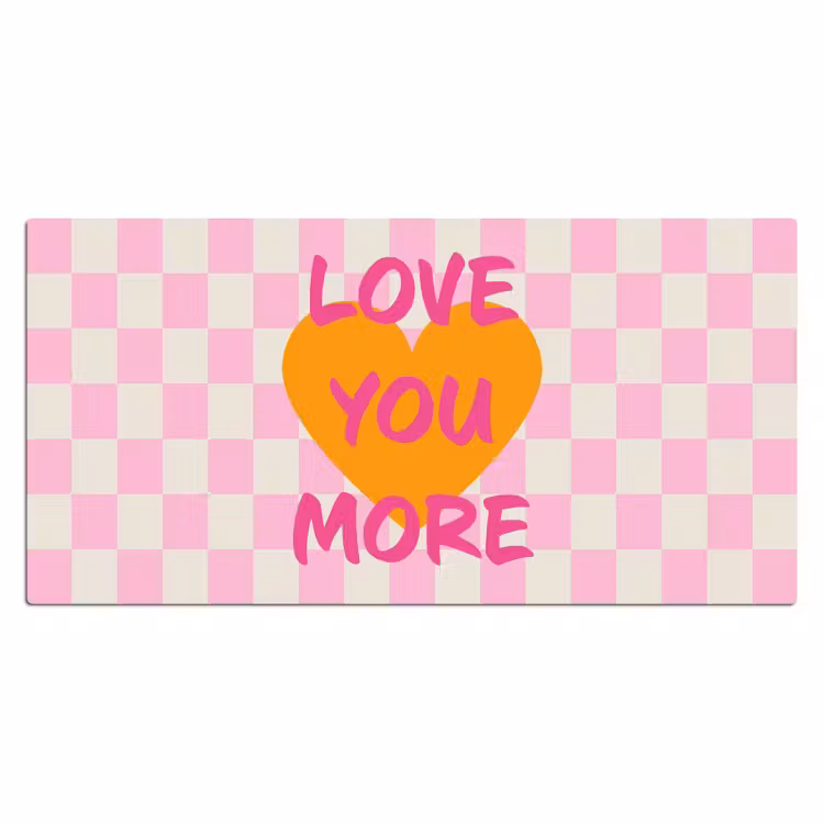 Valentijn - Love - Roze - Oranje Muismat XXL klein -3d_leeg