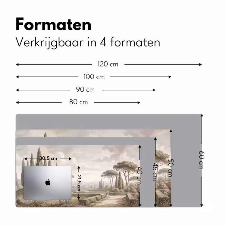 Vallei - Tuin - Natuur - Groen Muismat XXL klein -sfeer5