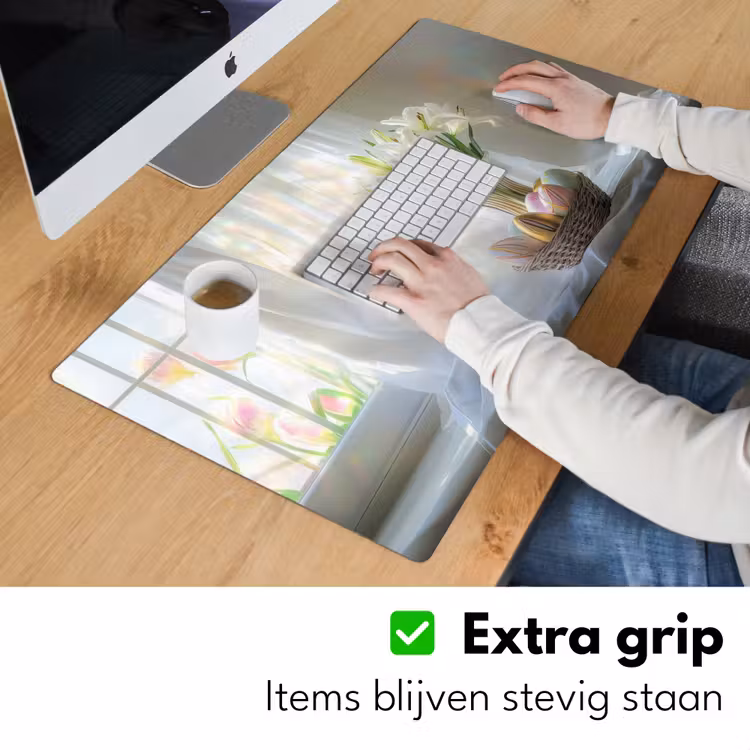 Vaas - Eieren - Bloemen Muismat XXL klein -sfeer3