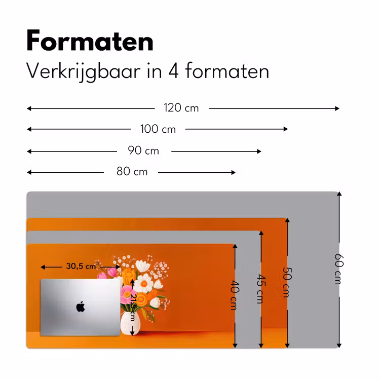 Vaas - Bloemen - Oranje Muismat XXL klein -sfeer5