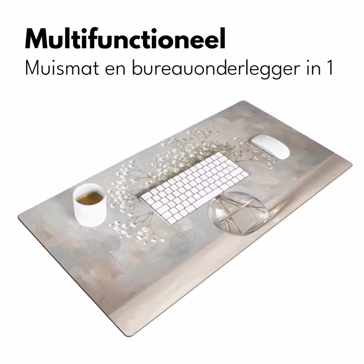 Vaas - Gipskruid - Wit Muismat XXL klein -sfeer4
