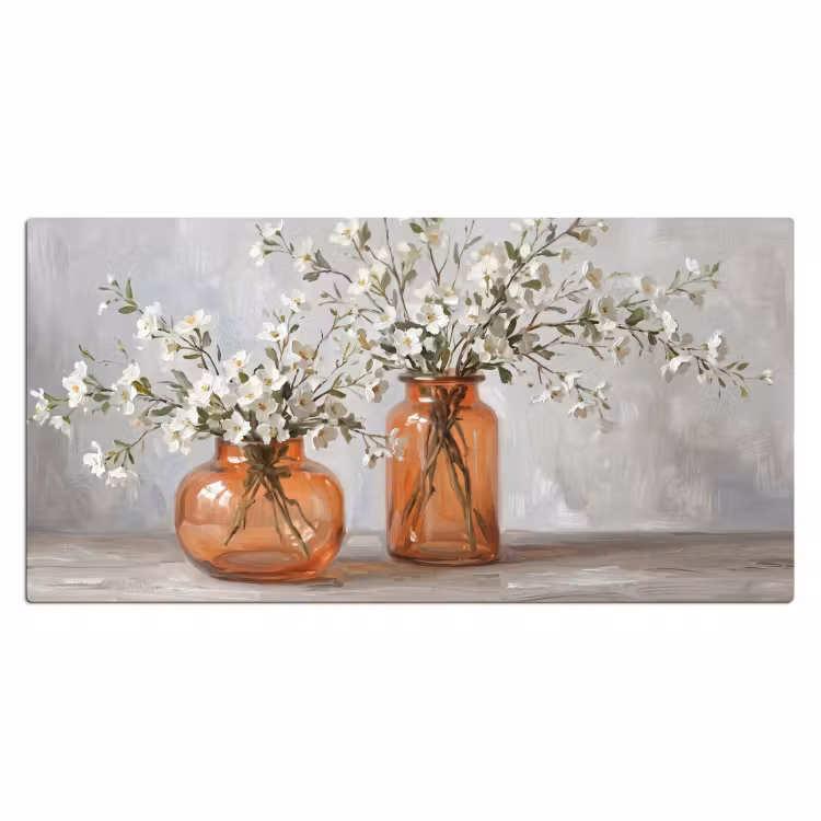 Vazen - Bloemen - Oranje Muismat XXL klein -3d_leeg