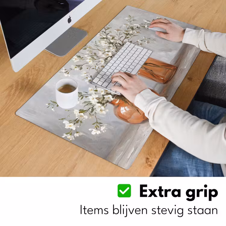 Vazen - Bloemen - Oranje Muismat XXL klein -sfeer3