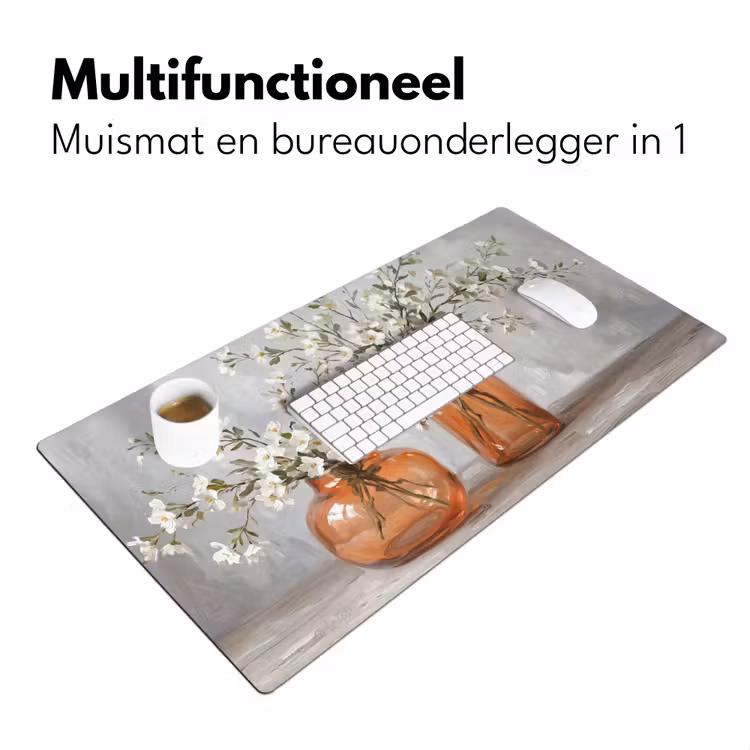 Vazen - Bloemen - Oranje Muismat XXL klein -sfeer4