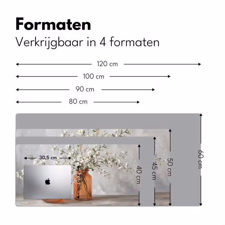 Vazen - Bloemen - Oranje Muismat XXL klein -sfeer5