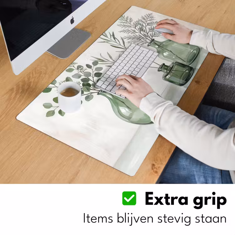 Vazen - Bladeren - Groen Muismat XXL klein -sfeer3
