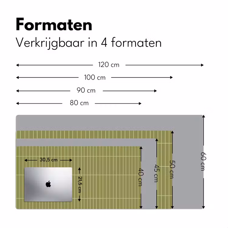 Verticaal - Wandtegel - Olijfgroen Muismat XXL klein 681 -sfeer5
