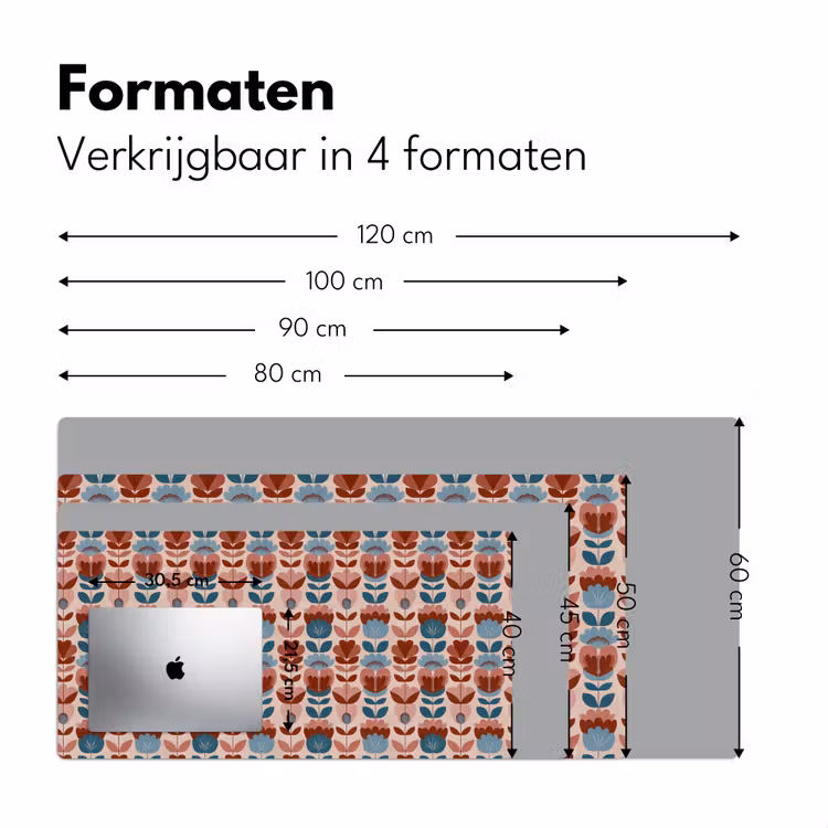 Vintage - Motief - Kleurrijk Muismat XXL klein 681 -sfeer5