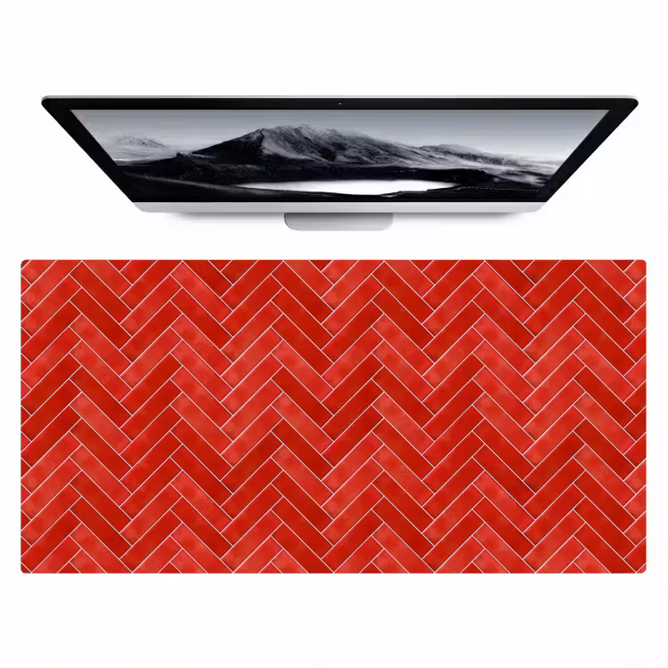 Visgraat - Tegel - Rood Muismat XXL klein 681 -zzz3d