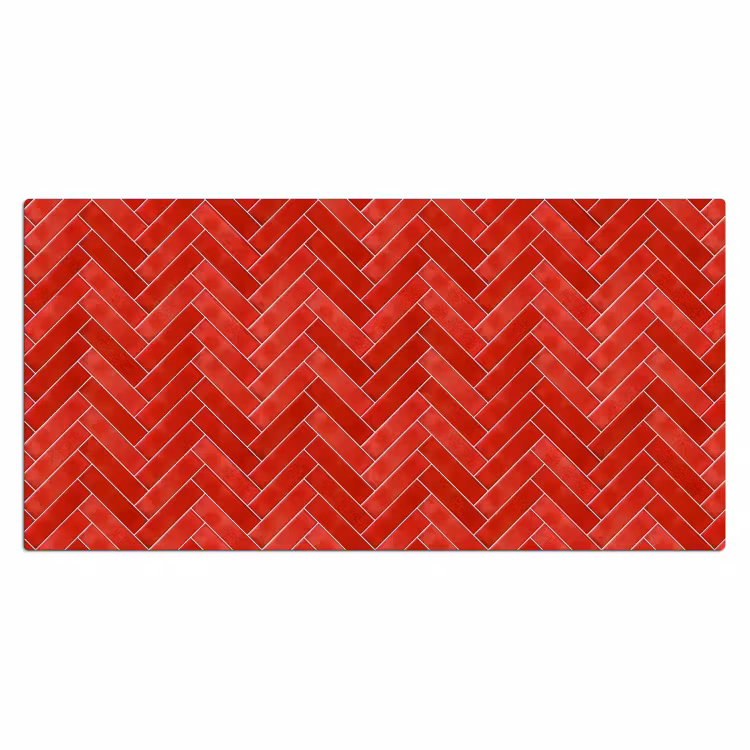 Visgraat - Tegel - Rood Muismat XXL klein 681 -3d_leeg