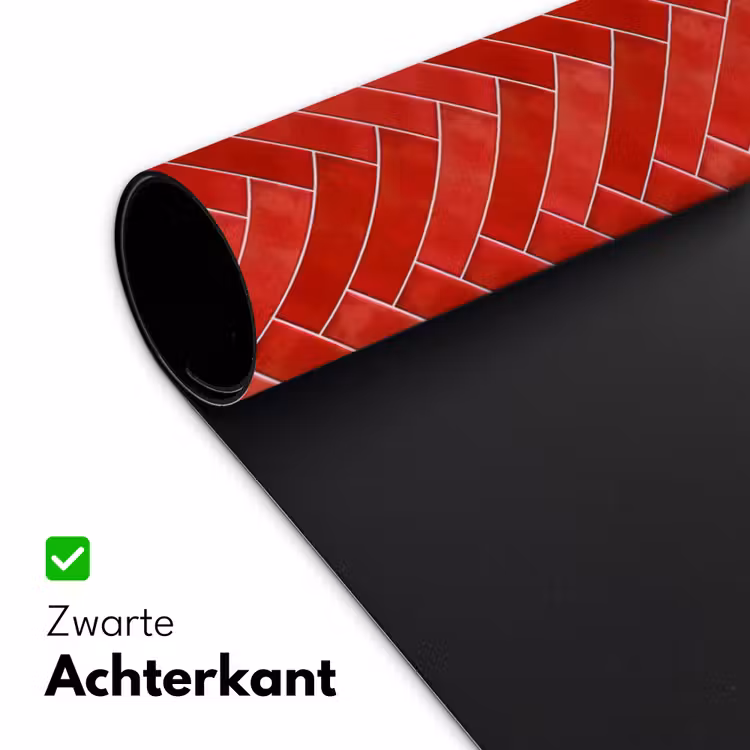 Visgraat - Tegel - Rood Muismat XXL klein 681 -sfeer2
