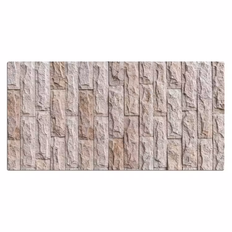 Muur - Steen - Ruw - Beige - Textuur Muismat XXL klein -3d_leeg