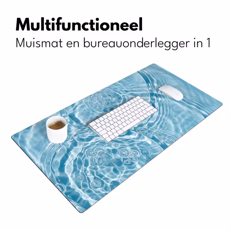 Water - Blauw - bubbels Muismat XXL klein -sfeer4