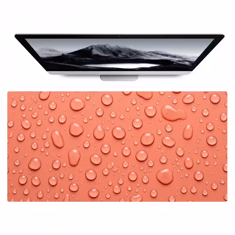 Water - Druppels - Roze Muismat XXL klein -zzz3d