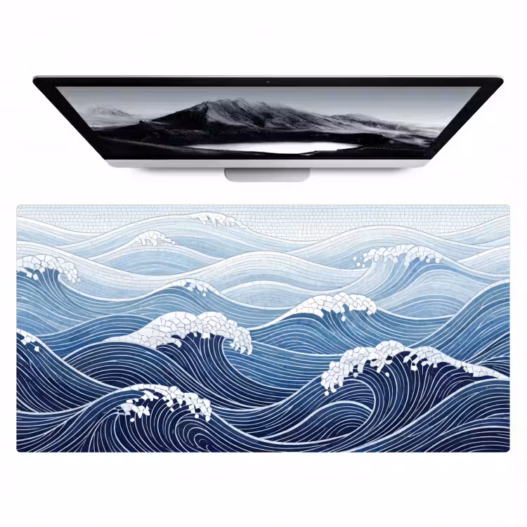 Water - Mozaïek - Landschap - Modern - Blauw Muismat XXL klein -zzz3d