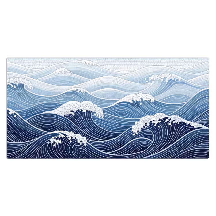 Water - Mozaïek - Landschap - Modern - Blauw Muismat XXL klein -3d_leeg