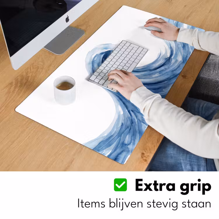 Water - Beweging - Natuur - Modern - Blauw Muismat XXL klein -sfeer3