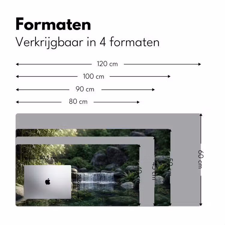 Beek - Waterval - Natuur - Groen Muismat XXL klein -sfeer5