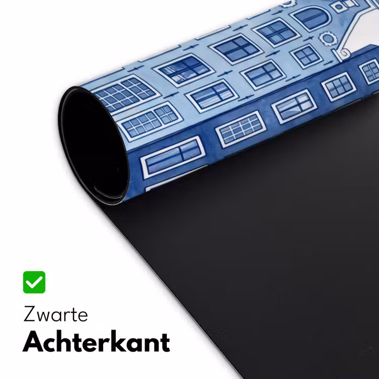 Aquarel - Grachtenpanden - Delfts - Blauw Muismat XXL klein -sfeer2