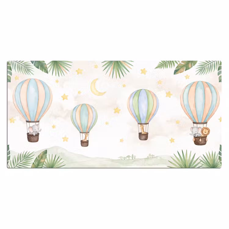 Aquarel - Luchtballonnen - Pastel Muismat XXL klein -3d_leeg
