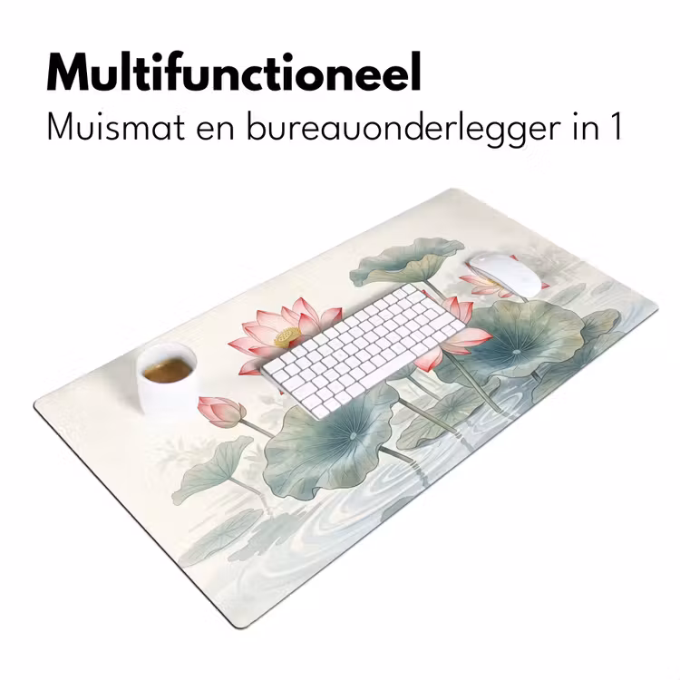 Aquarel - Lotusbloemen - Kleurrijk Muismat XXL klein -sfeer4
