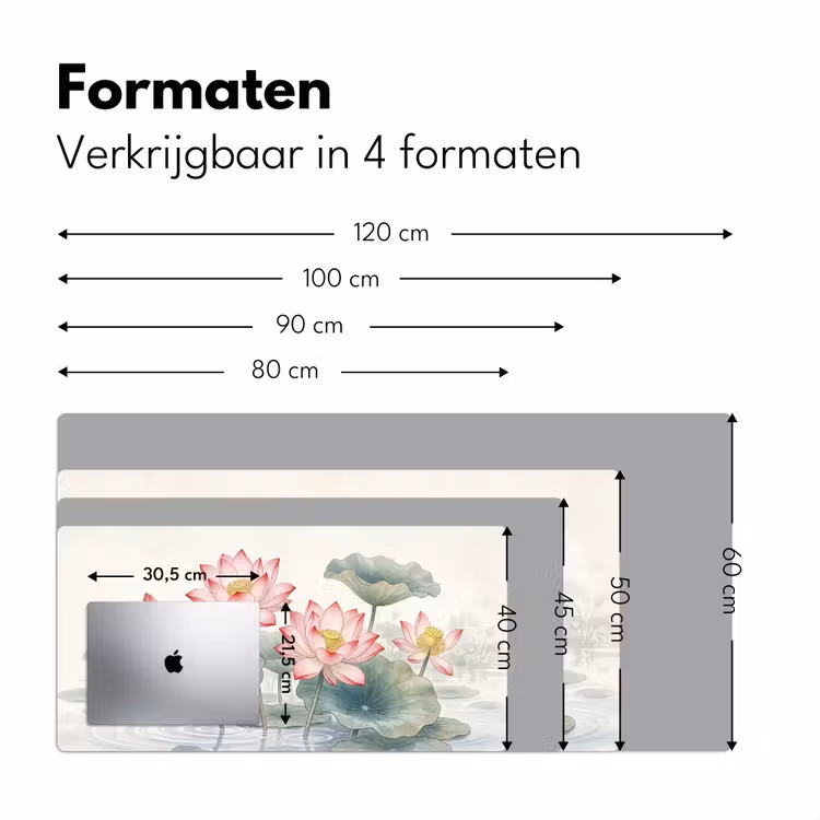 Aquarel - Lotusbloemen - Kleurrijk Muismat XXL klein -sfeer5