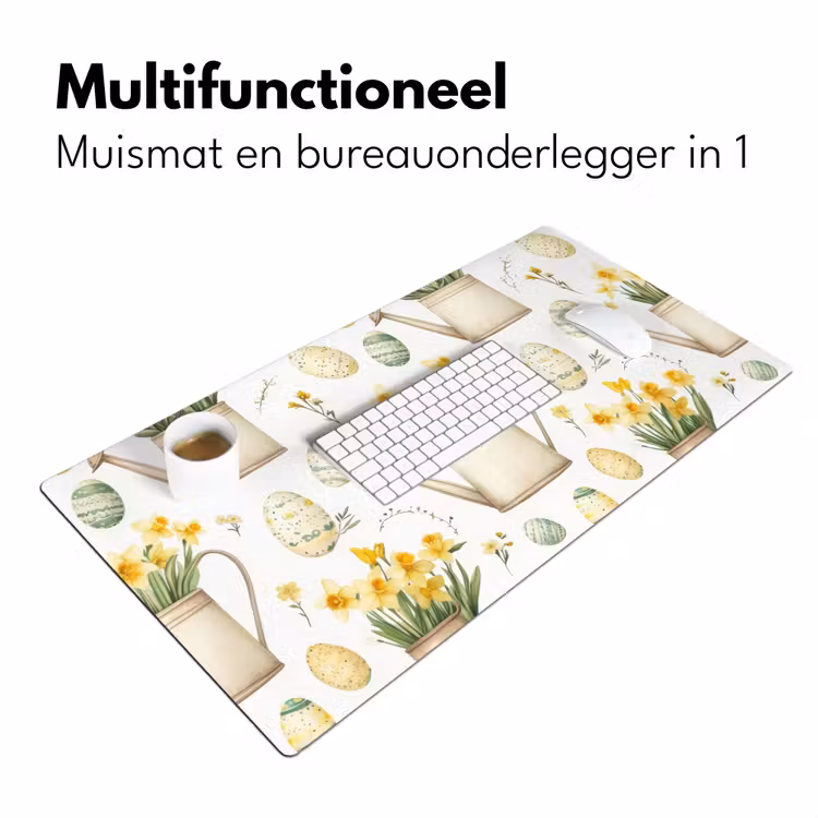 Gieter - Bloemen - Eieren Muismat XXL klein -sfeer4