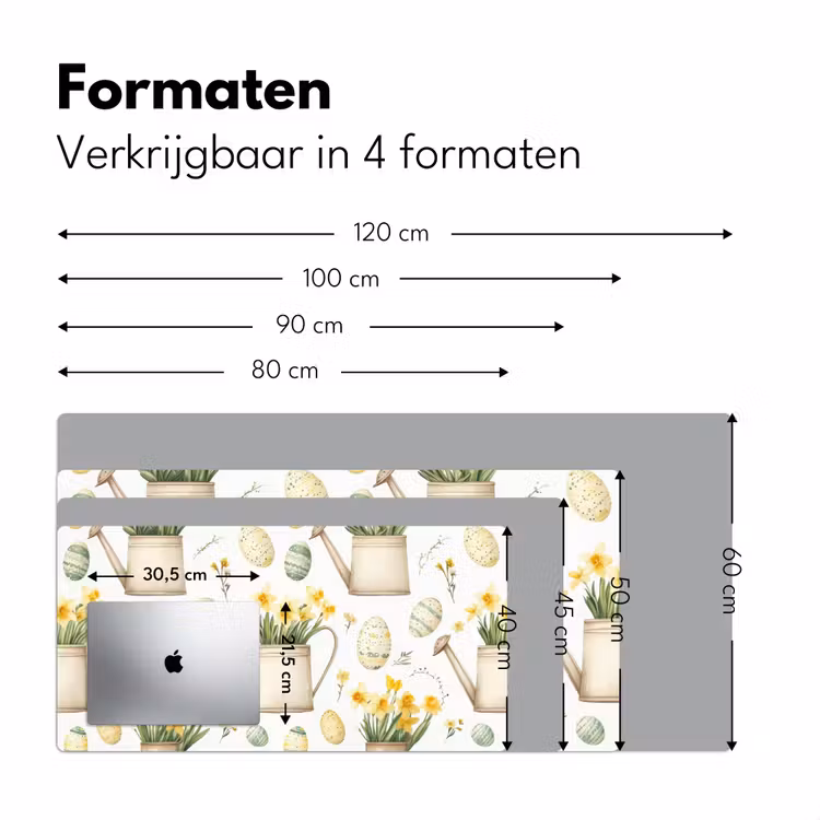 Gieter - Bloemen - Eieren Muismat XXL klein -sfeer5