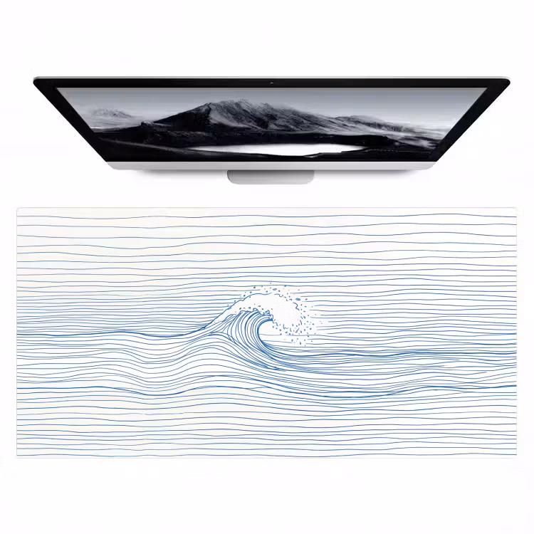 Golf - Brekende - Natuur - Minimalistisch - Blauw Muismat XXL klein -zzz3d