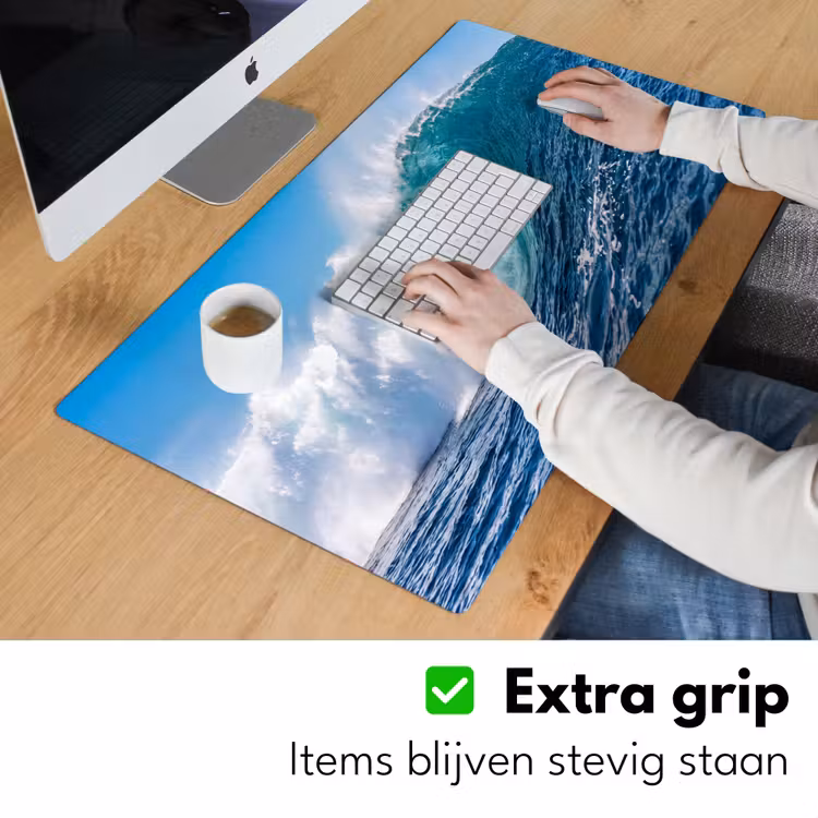 Golf - Oceaan - Water - Dynamisch - Blauw Muismat XXL klein -sfeer3