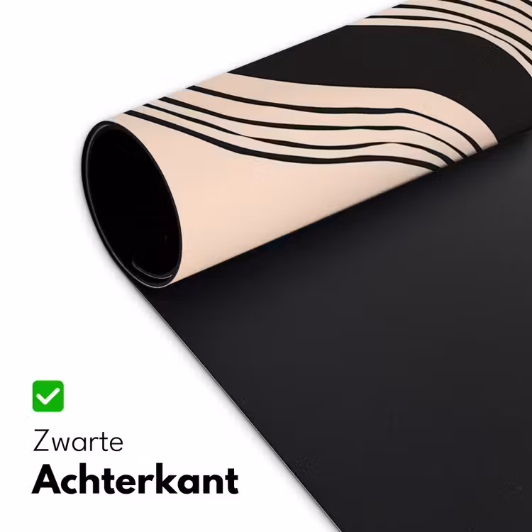 Golven - Zwart - Zandkleur Muismat XXL klein -sfeer2