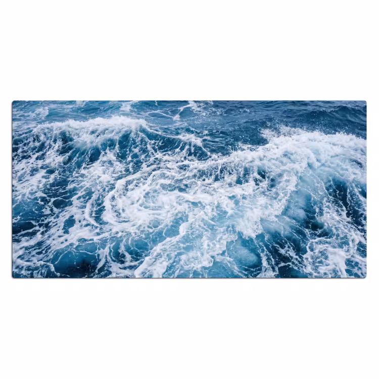 Golven - Oceaan - Blauw Muismat XXL klein -3d_leeg
