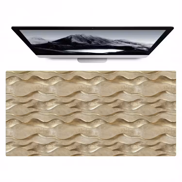 Golven - Patroon - Goud Muismat XXL klein 681 -zzz3d