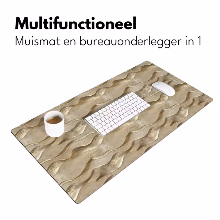 Golven - Patroon - Goud Muismat XXL klein 681 -sfeer4