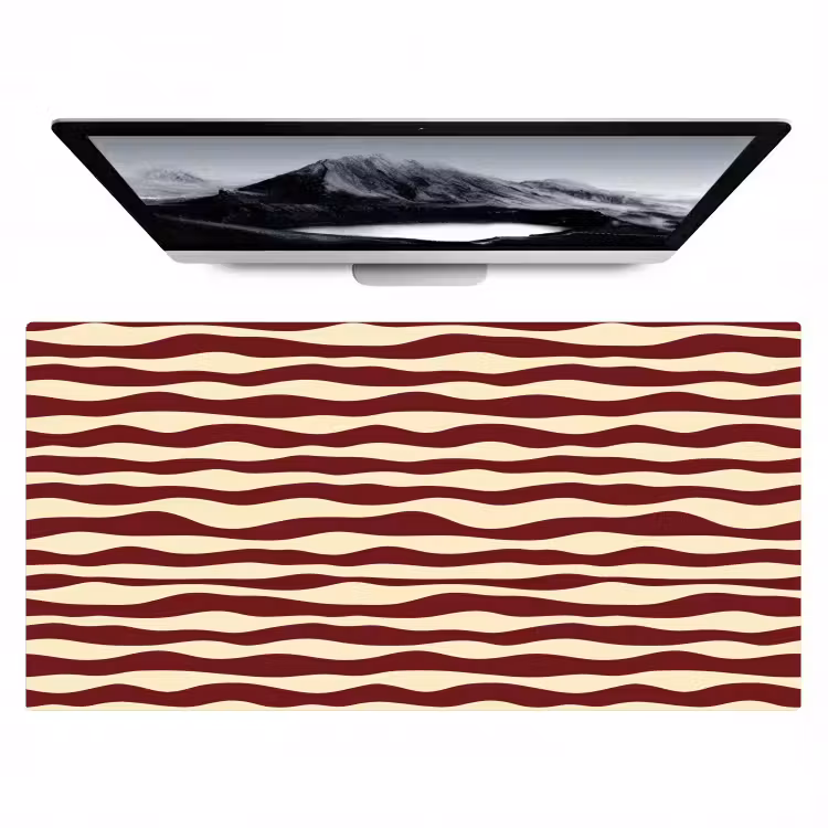 Golven - Rood - Patroon - Crème Muismat XXL klein 681 -zzz3d