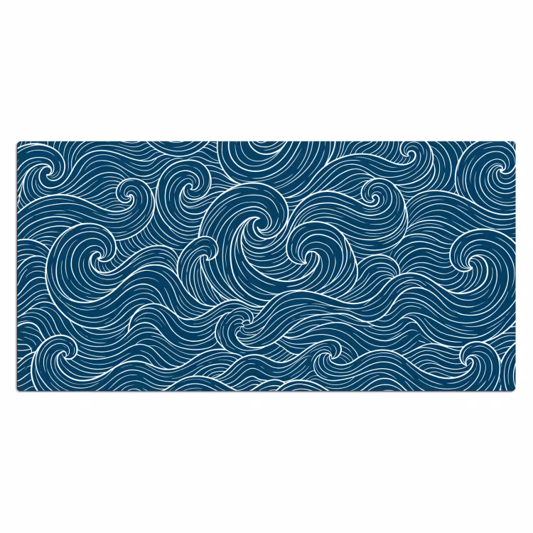 Golven - Spiraal - Water - Abstract - Blauw Muismat XXL klein -3d_leeg