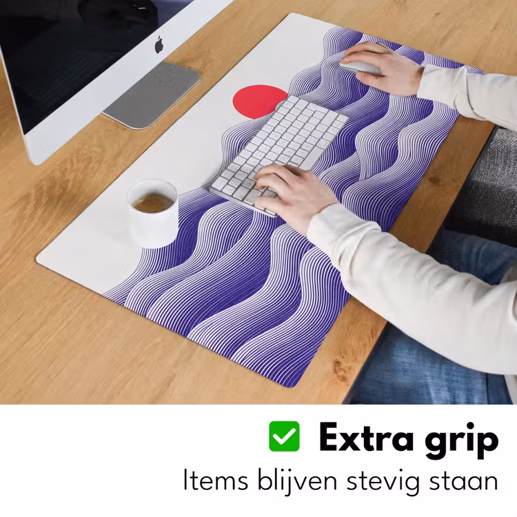 Golven - Zon - Natuur - Abstract - Rood Muismat XXL klein -sfeer3