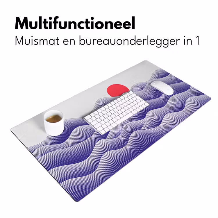 Golven - Zon - Natuur - Abstract - Rood Muismat XXL klein -sfeer4