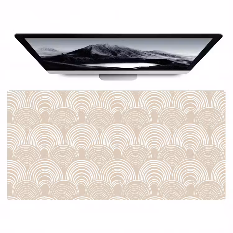 Golven - Structuur - Beige Muismat XXL klein 681 -zzz3d