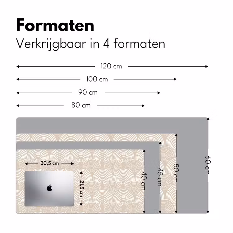 Golven - Structuur - Beige Muismat XXL klein 681 -sfeer5